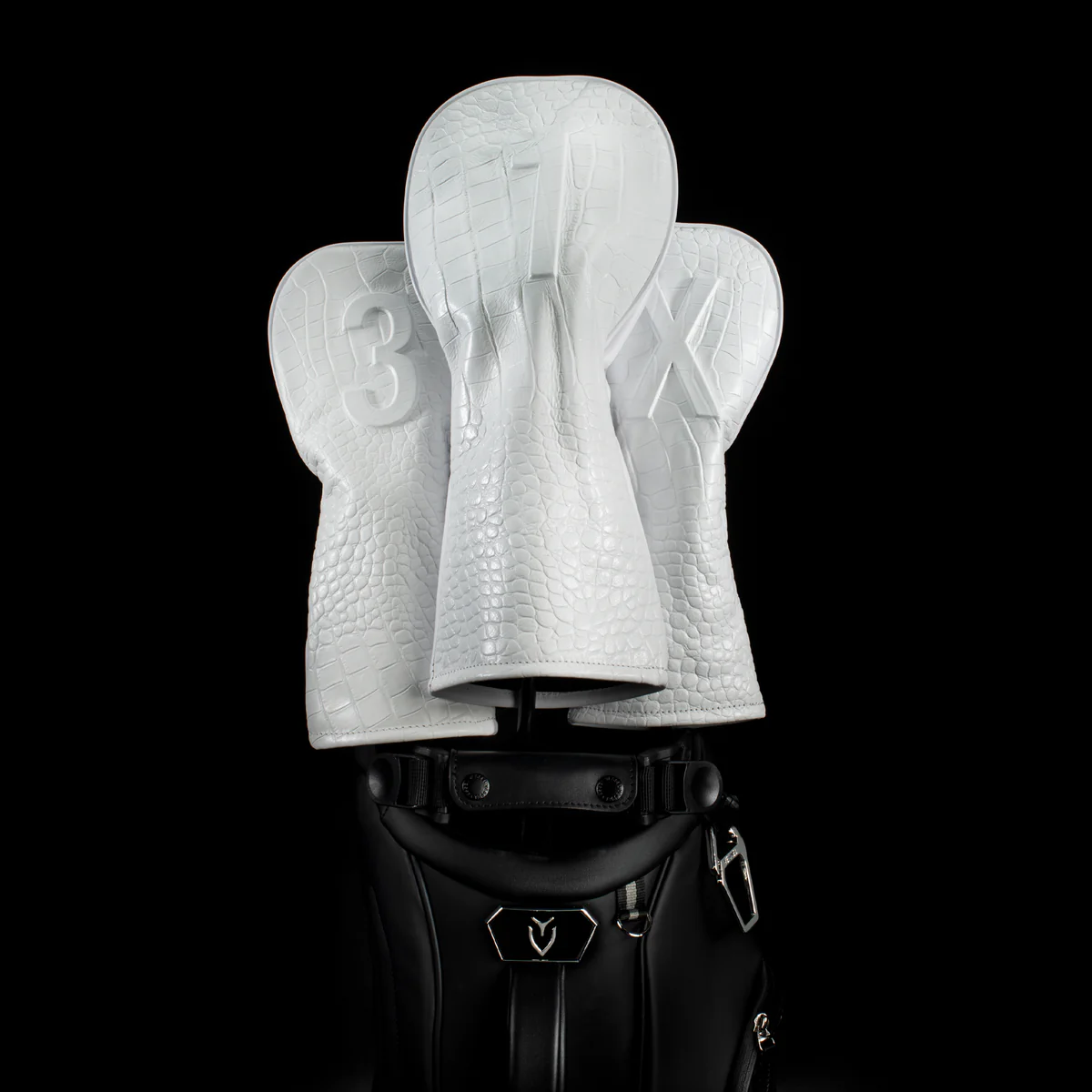 Lux Embossé Headcover in Croc White - Image 14