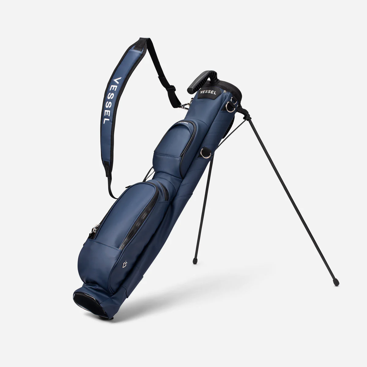Pencil Stand Bag in Pebbled Navy - Image 5