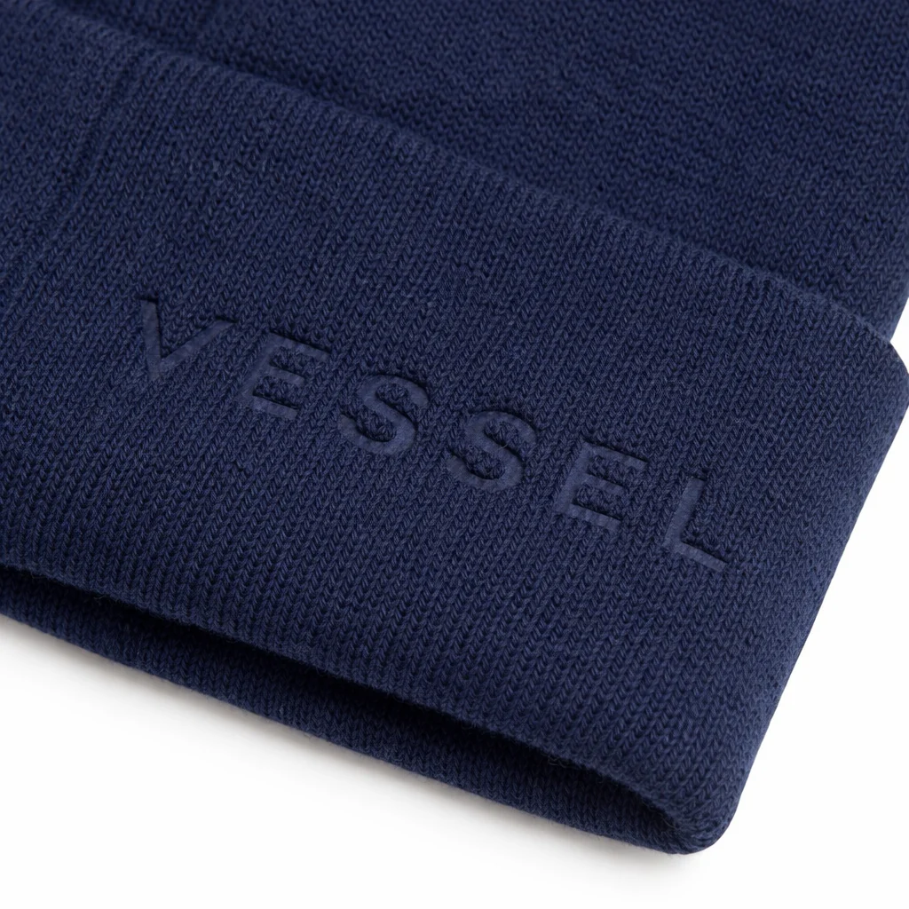 Vessel Beanie Hat in Navy - Image 2